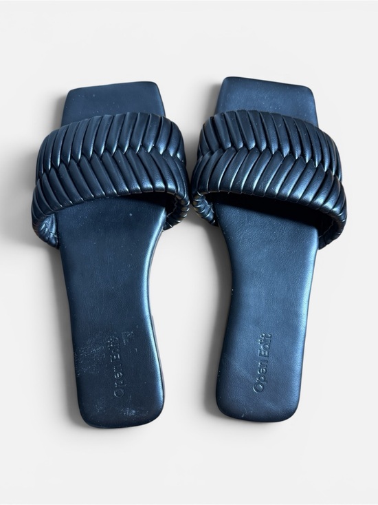Open Edit Shoes - Open Edit Linx Women's Slide Sandals Blk faux-leather 6M